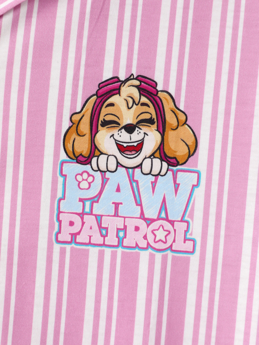 PAW Patrol Pyjamas décontractés assortis maman et moi à rayures avec col à revers et traitement ignifuge Bloc de couleurs