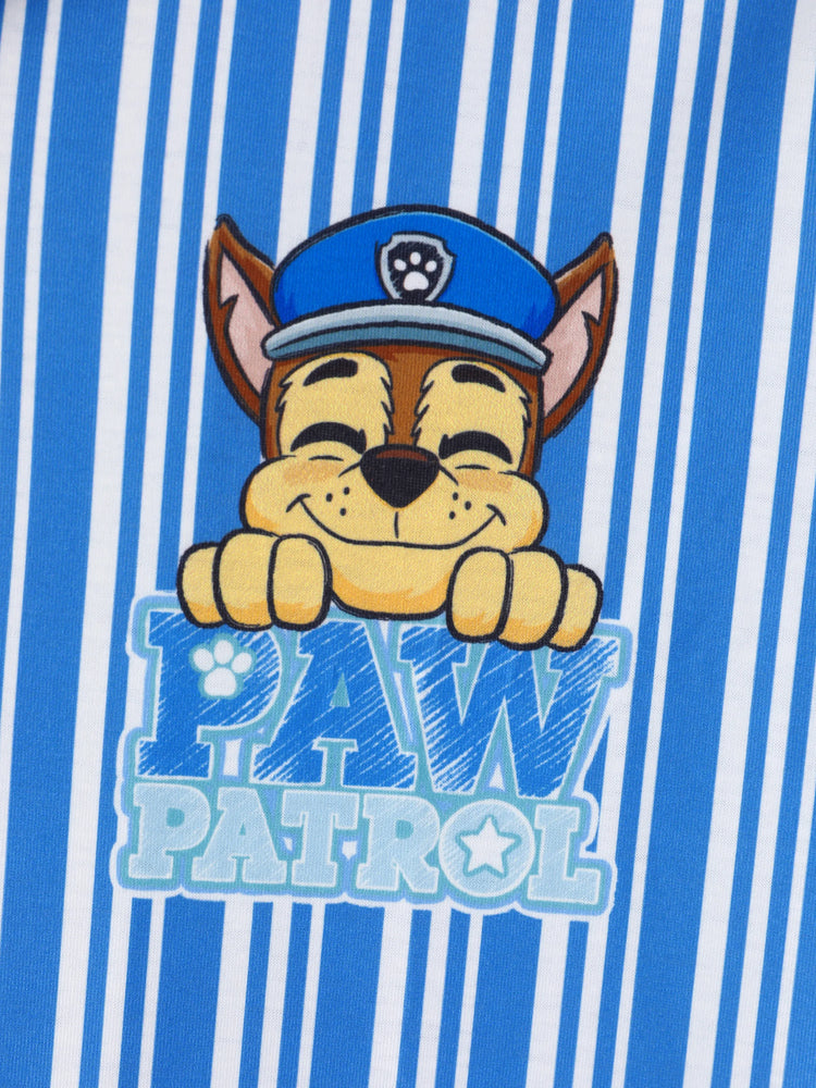 PAW Patrol Daddy & Son Casual Stripe Lapel Pajamas Sets with Flame Resistant Color block