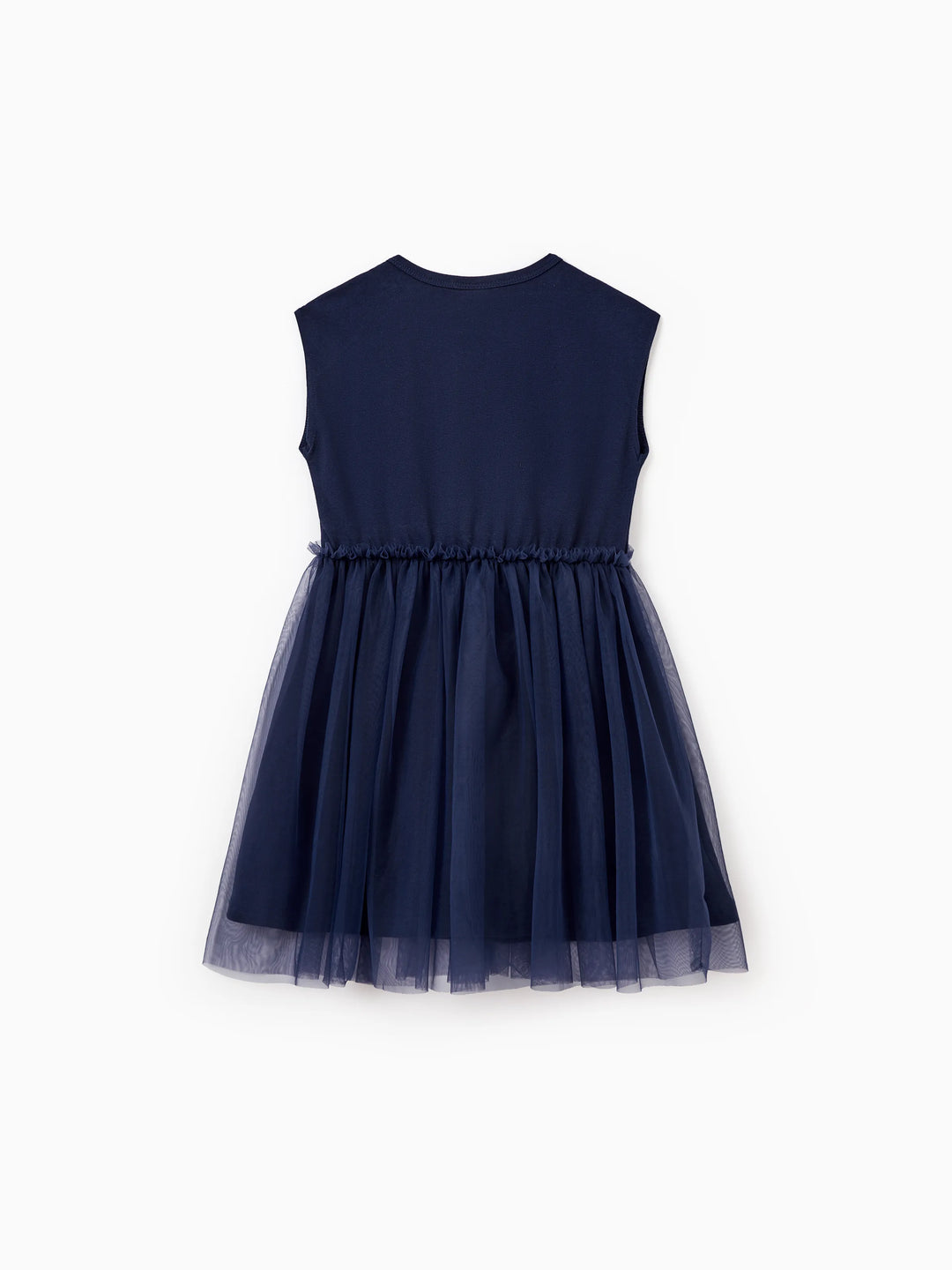 Robes en coton à nœud avec jupe en tulle imprimé licorne pour tout-petits/filles, Parfaites pour sorties en famille & photos Bleu profond
