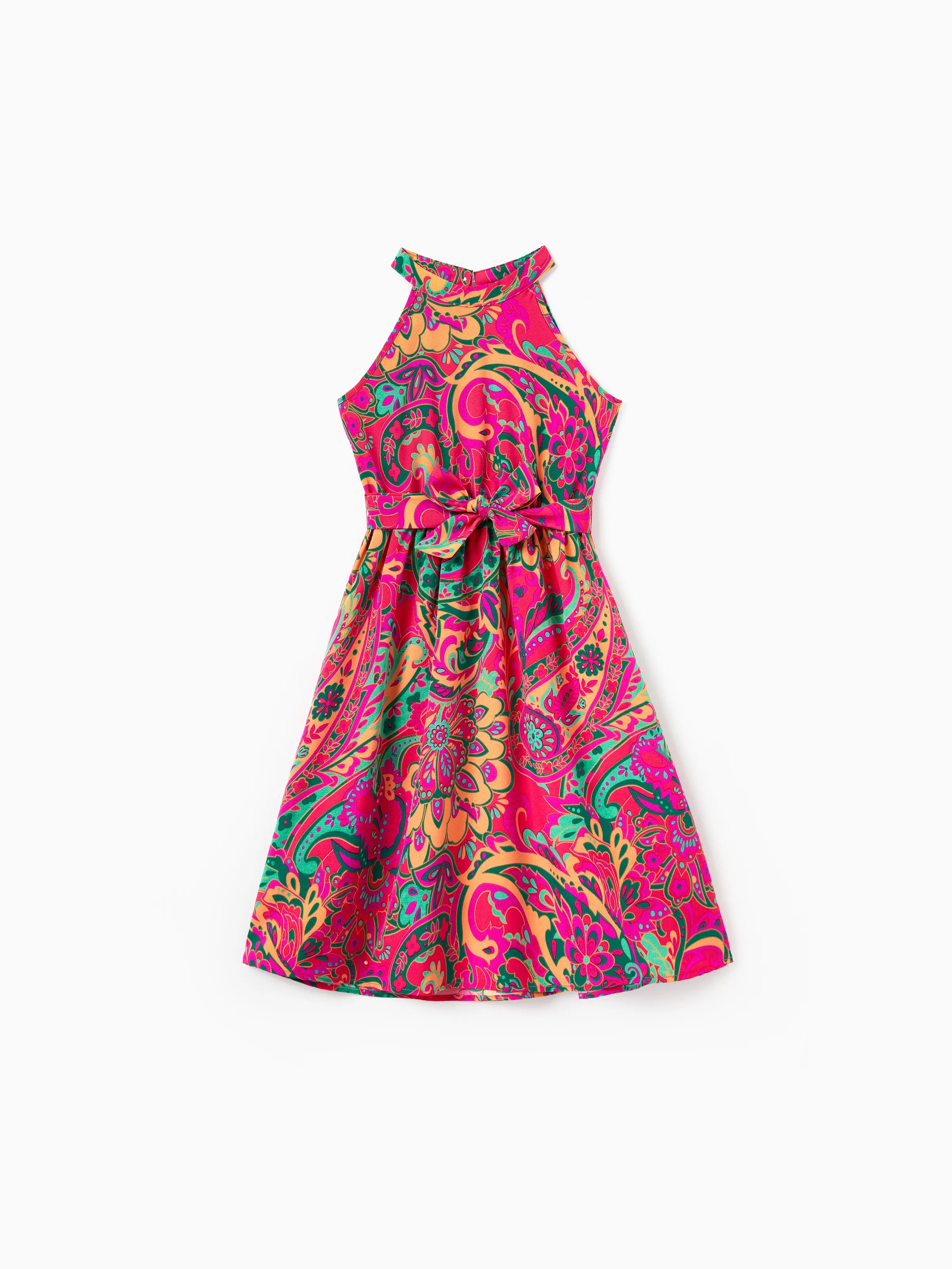 toddler halter dress Girls Sleeveless Rainbow Tie Dye Smocked Knit Halter Dress - PINK