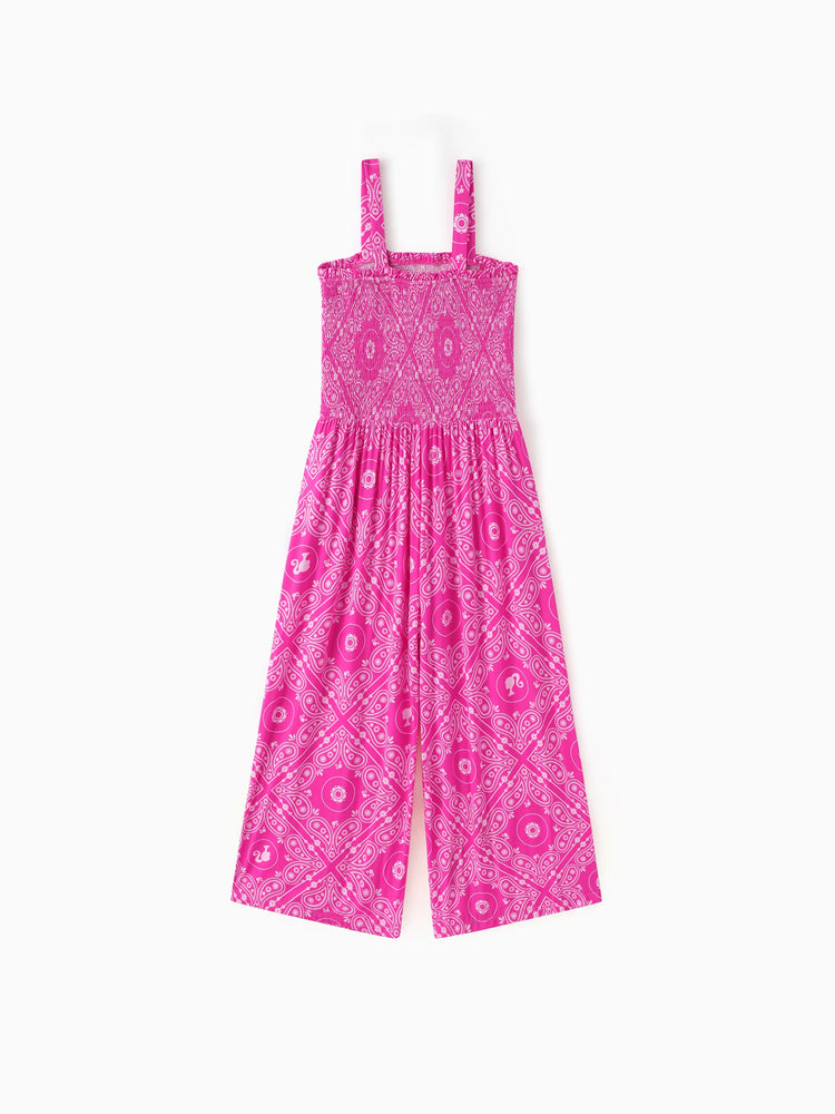 Barbie Mommy and Me Bamboo Allover Print Jumpsuit Hot Pink