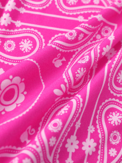 Barbie Mommy and Me Bamboo Allover Print Jumpsuit Hot Pink