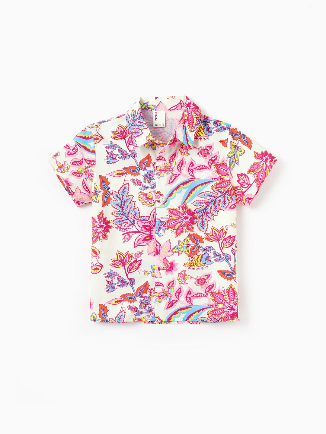 Mommy & me Outfits Set Tropical Flora Print Short-sleeve Collar Shirt or Halter Belted Dress for Summer Vacation Beige
