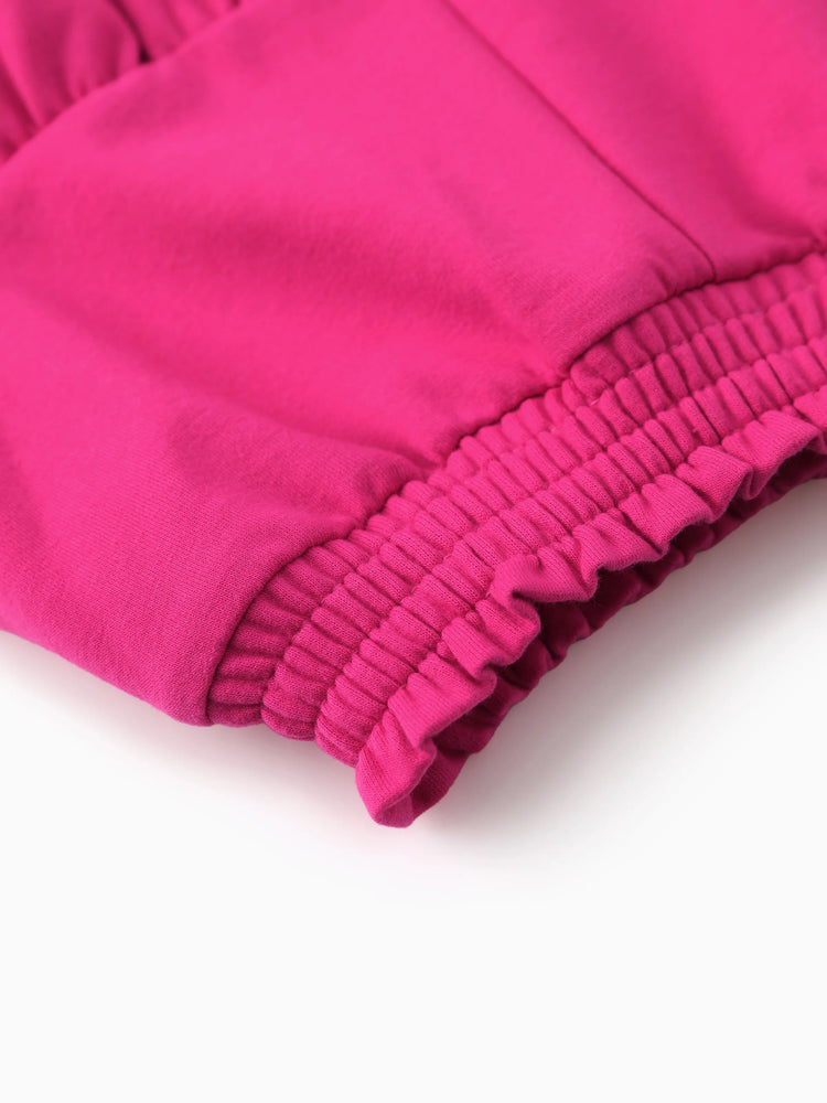 Barbie Toddler/Kid Girl Sweet Ruffle-sleeve Top and Shorts Set Hot Pink