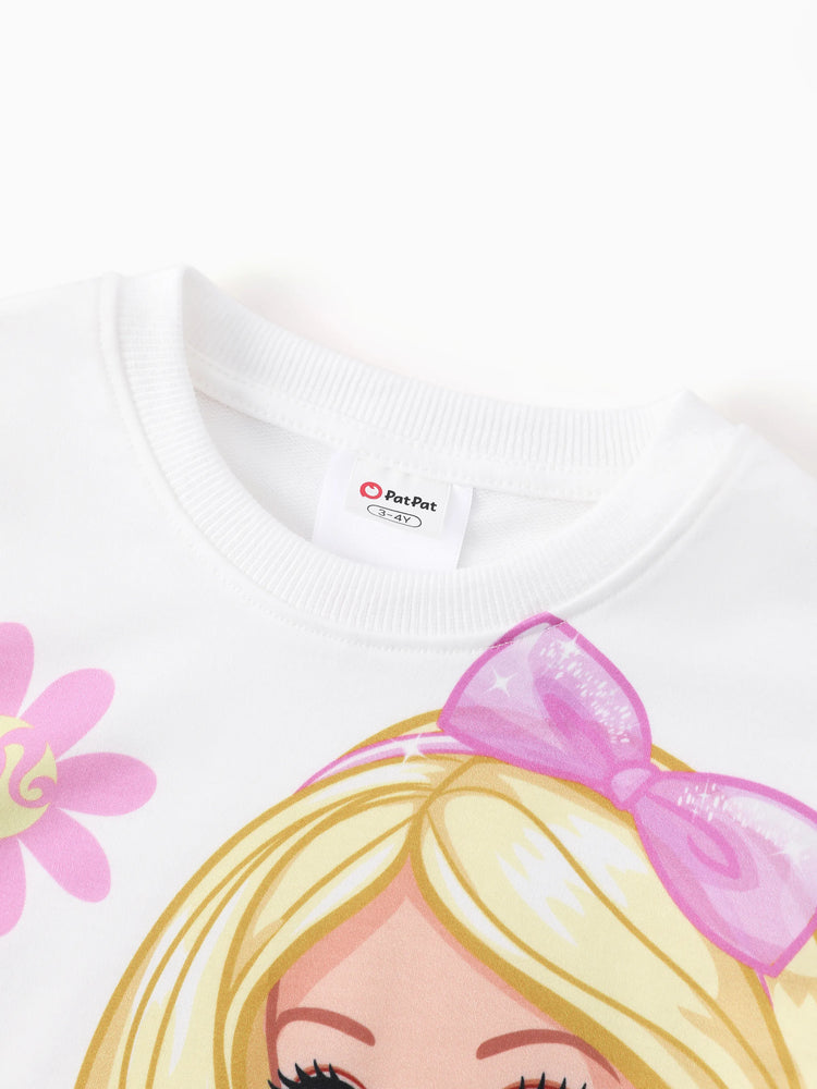 Barbie Toddler/Kid Girl Sweet Ruffle-sleeve Top and Shorts Set Hot Pink