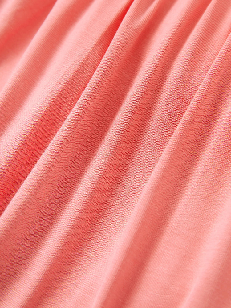 Bamboo Baby Girl Solid Color and Cartoon Animal Pattern 2-Piece Sleeveless Dress With Bodysuit Set incarnadinepink