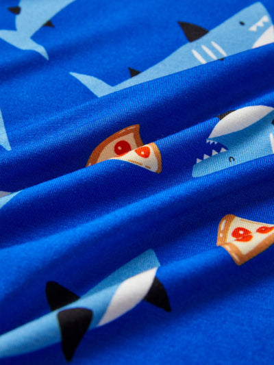 Bamboo Baby/Toddler 2pcs Childlike Printed Snug-Fitting Pajama Sets Sky blue