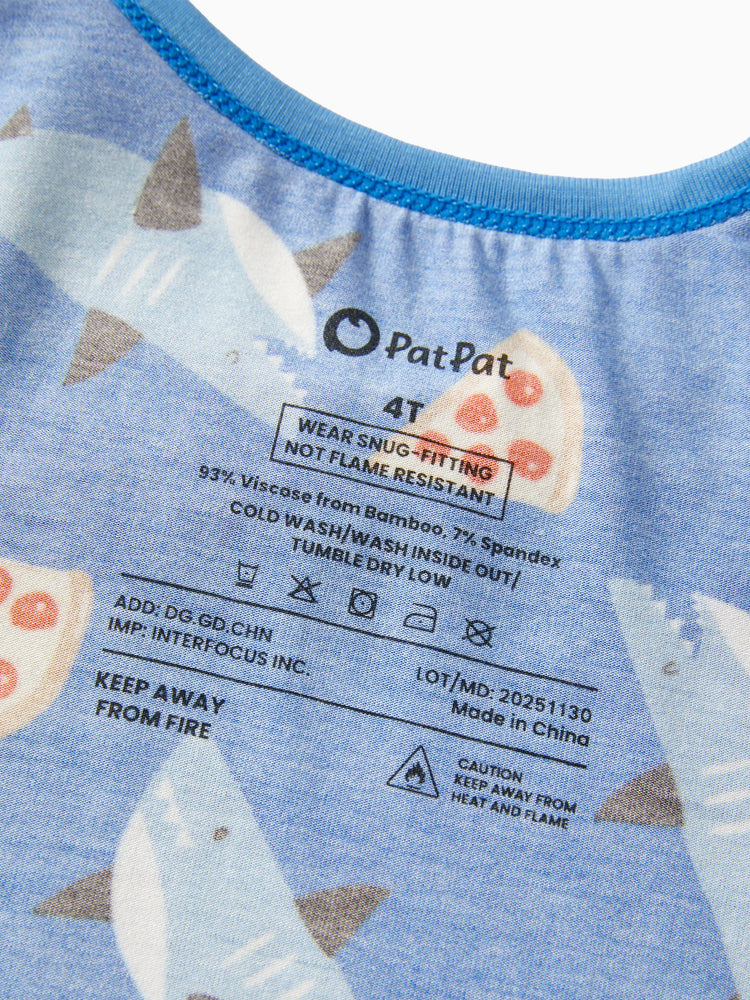 Bamboo Baby/Toddler 2pcs Childlike Printed Snug-Fitting Pajama Sets Sky blue