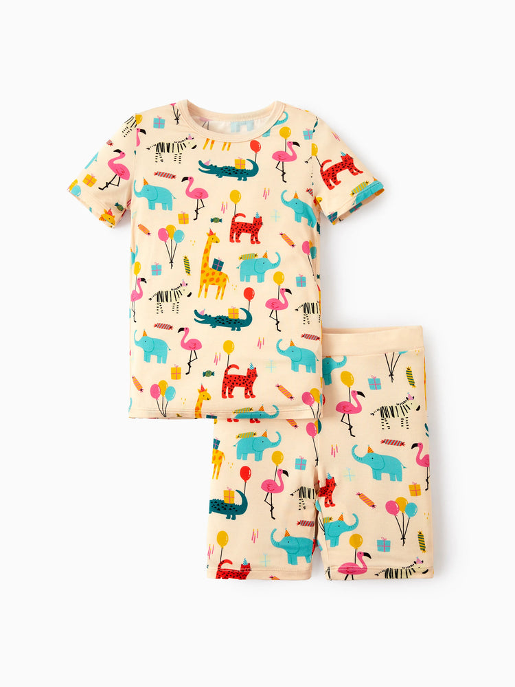 Bamboo Baby/Toddler 2pcs Childlike Printed Snug-Fitting Pajama Sets Pale Yellow