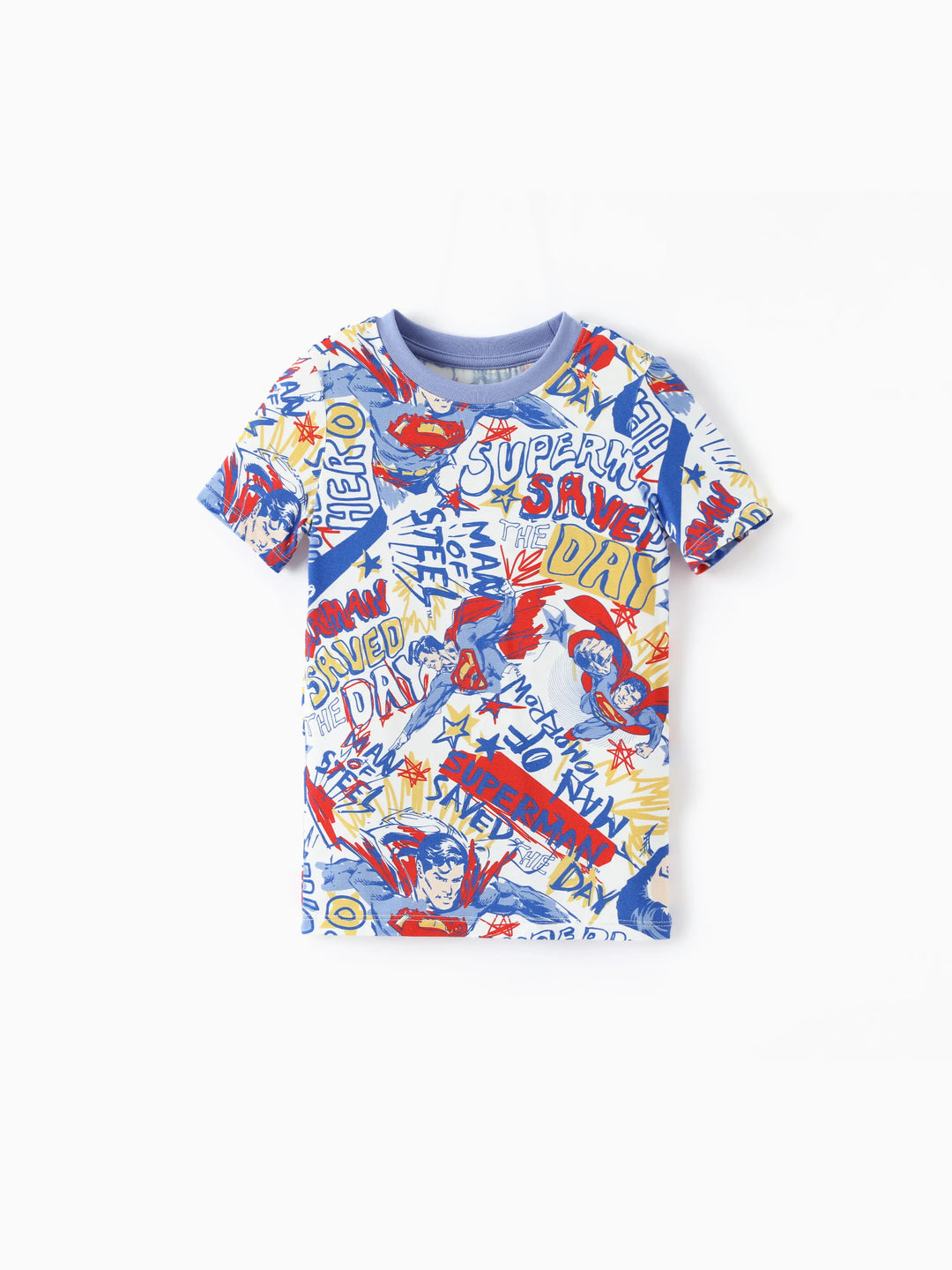 Justice League Kleinkind/Jungen Bambus Superman 2-teiliger eng anliegender Pyjama-Set Blau