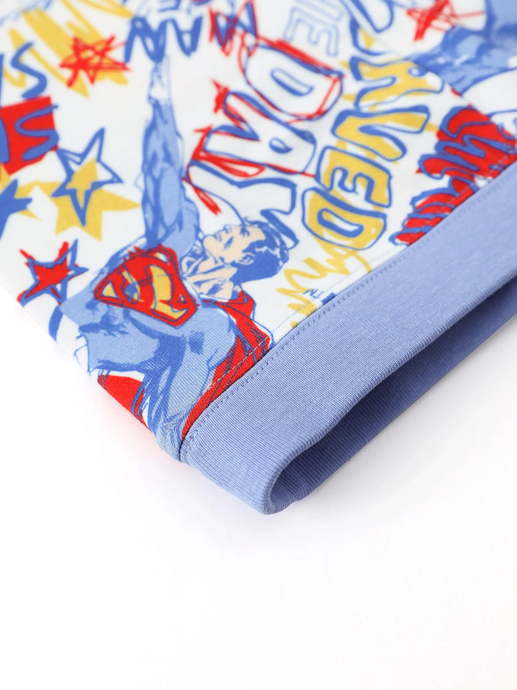 Justice League Toddler/Kid Boy Bamboo Superman 2pcs Snug-Fitting Pajamas Set Blue