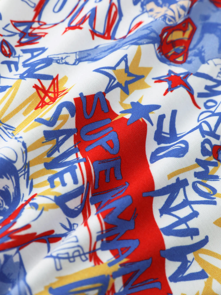 Justice League Toddler/Kid Boy Bamboo Superman 2pcs Snug-Fitting Pajamas Set Blue