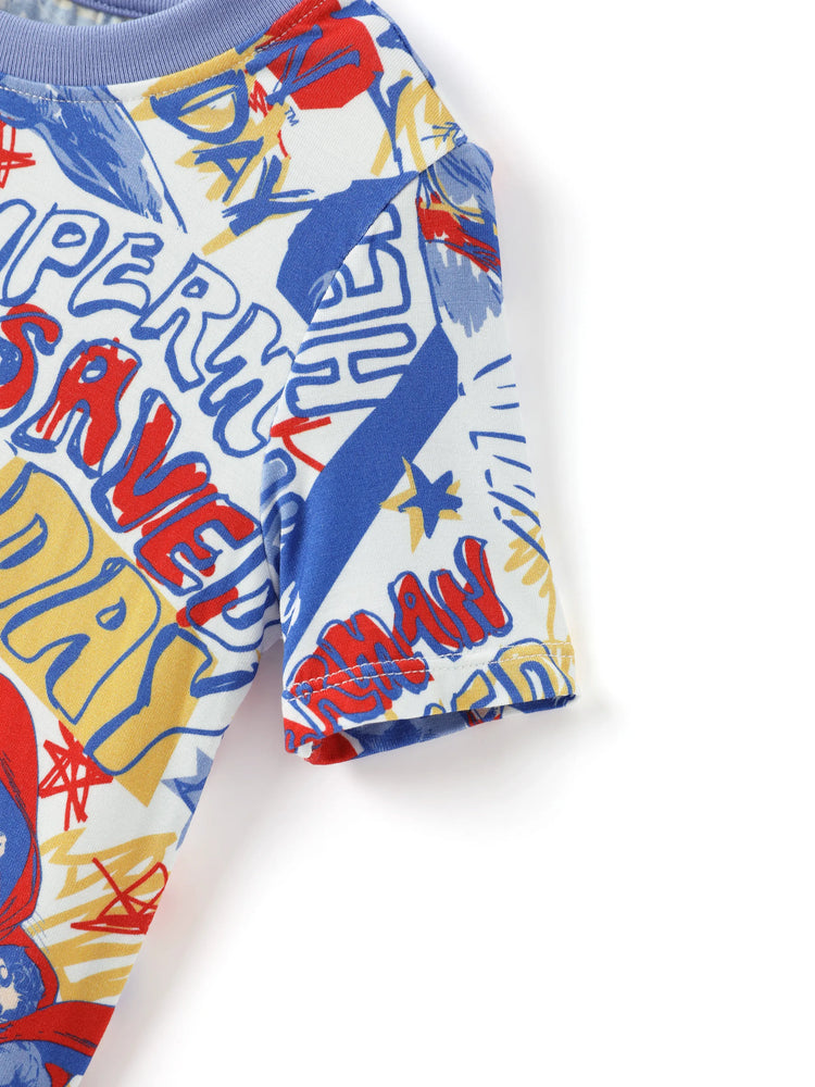 Justice League Toddler/Kid Boy Bamboo Superman 2pcs Snug-Fitting Pajamas Set Blue