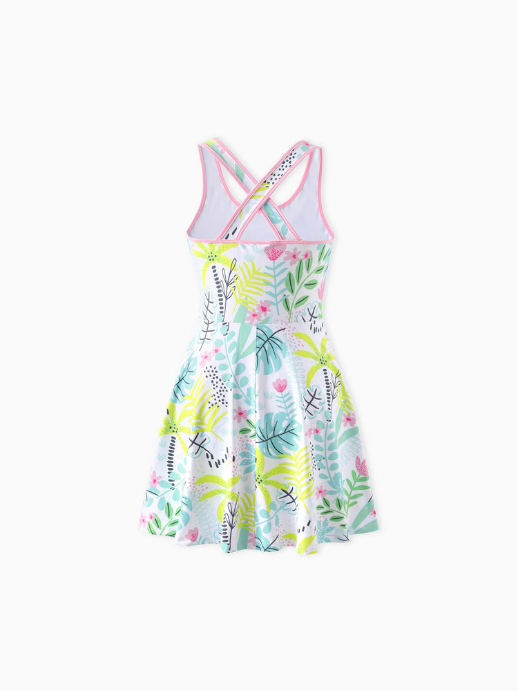 PAW Patrol Mommy & me Floral Dress with Built-in Shorts & Pockets/ Cotton Top Turquoise