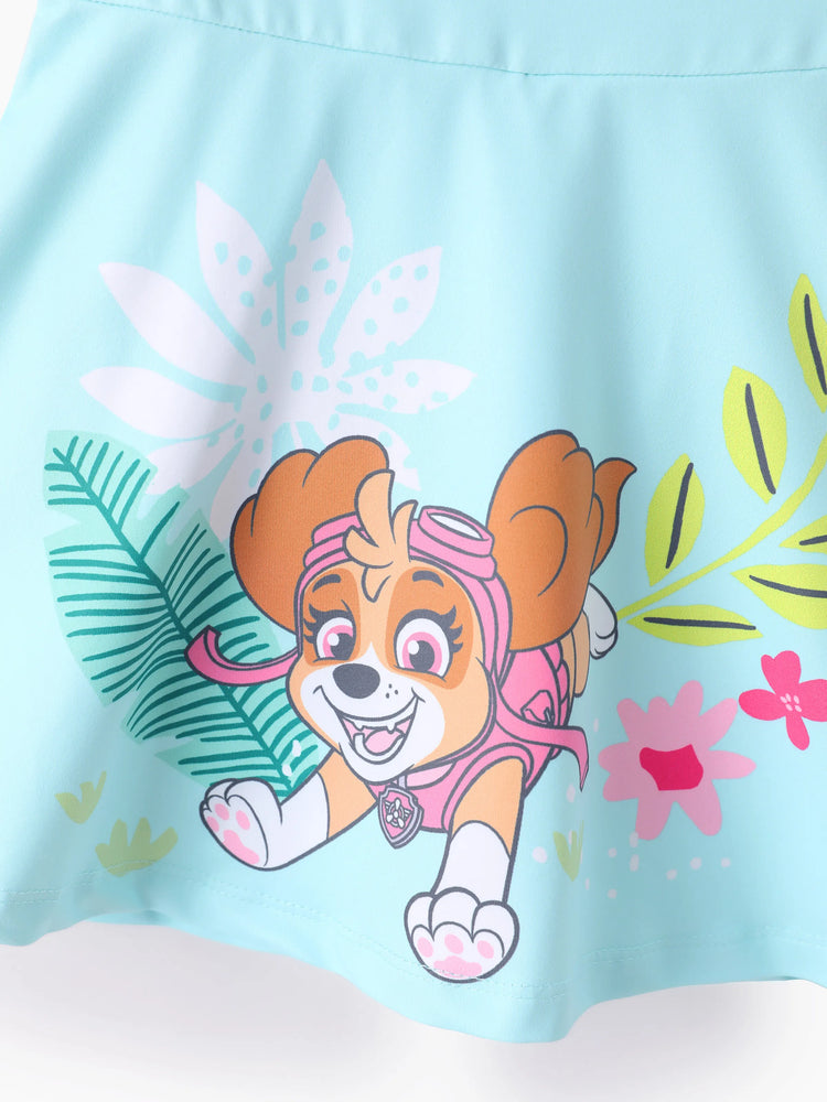 PAW Patrol Mommy & me Floral Dress with Built-in Shorts & Pockets/ Cotton Top Turquoise