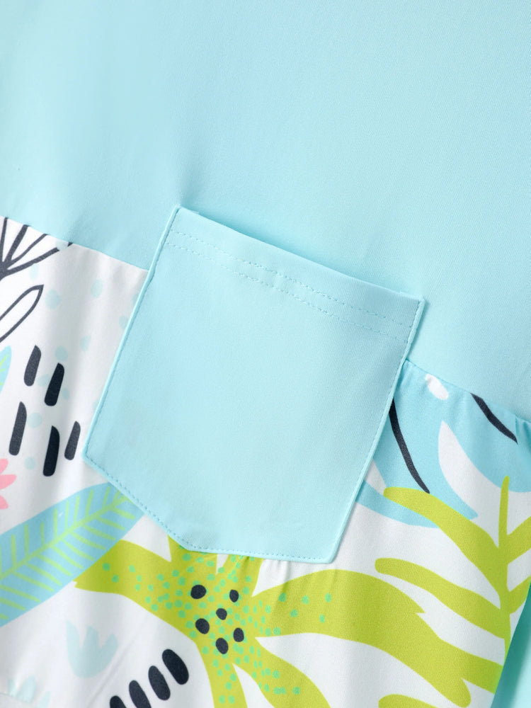 PAW Patrol Daddy & Daughter Floral Dress with Built-in Shorts & Pockets/ Cotton Top Turquoise