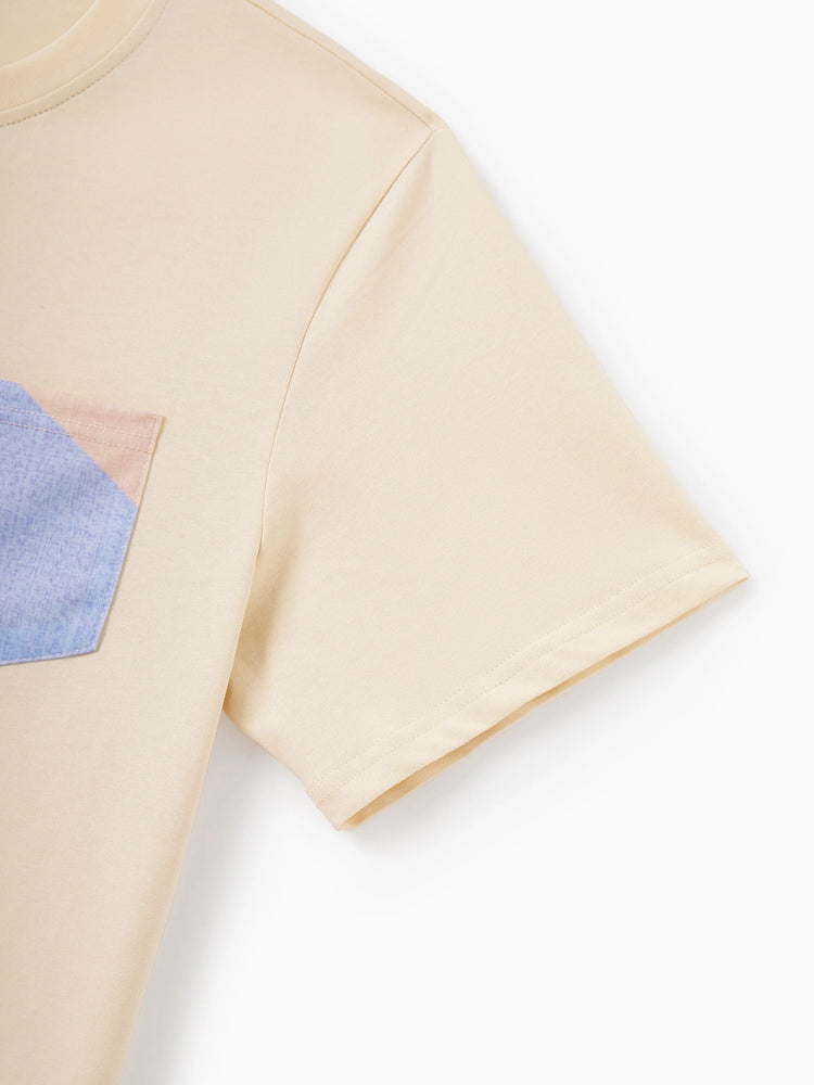 Daddy & Son Outfits Set Colorblock Sleeveless Strappy Dress or Short-sleeve T-shirt Multi-color