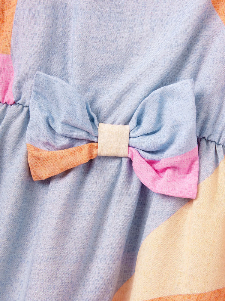 Mommy & me Outfits Set Colorblock Sleeveless Strappy Dress or Short-sleeve T-shirt Multi-color