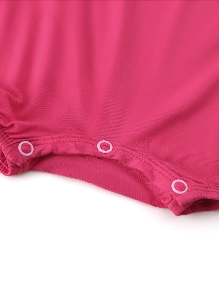 Disney Mickey and Friends Baby Girl 2pcs Minnie Bamboo Ruffled Allover Print Romper Hot Pink