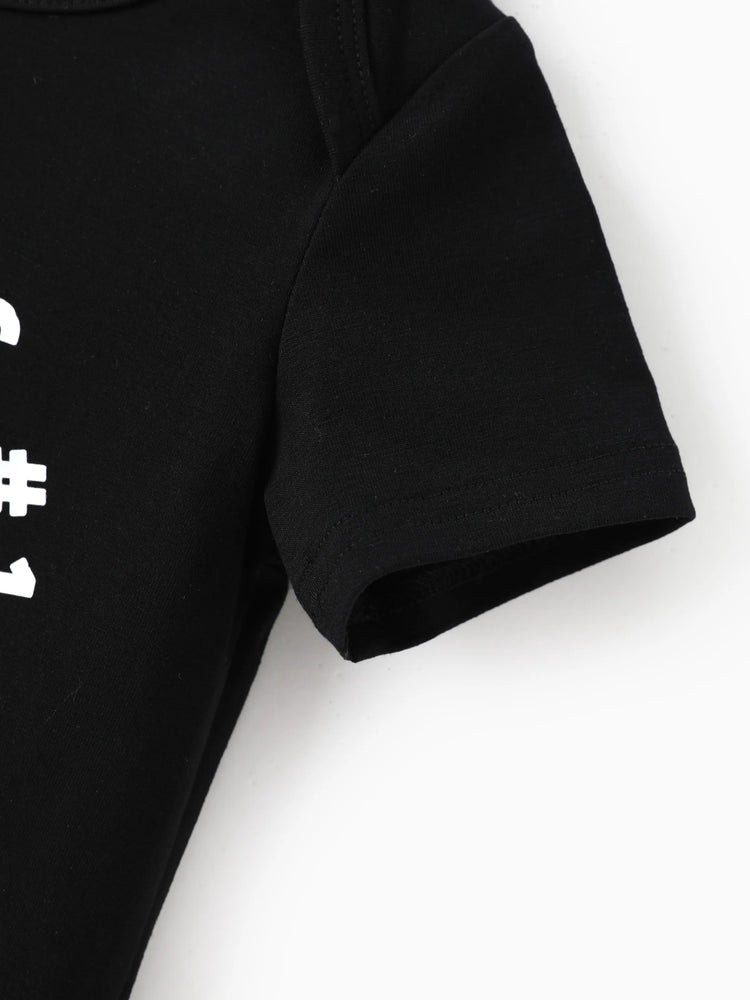 Star Wars Family Matching Grogu Cotton Character Print T-shirts Black