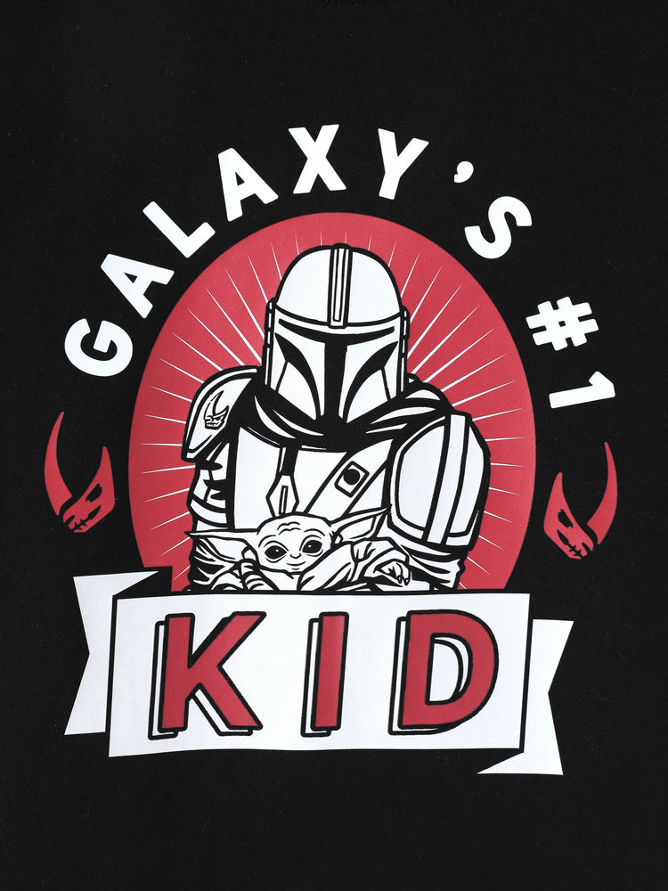 Star Wars Family Matching Grogu Cotton Character Print T-shirts Black