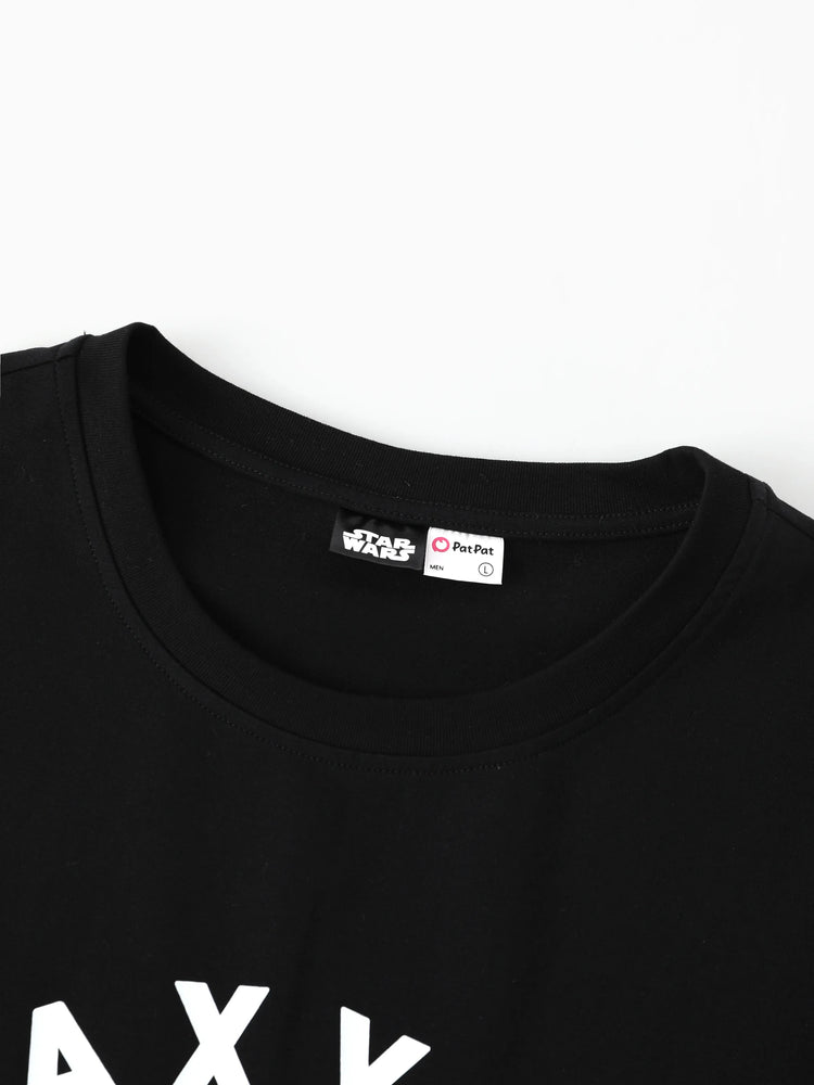 Star Wars Family Matching Grogu Cotton Character Print T-shirts Black