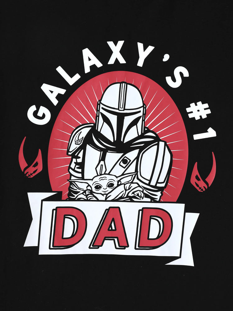 Star Wars Family Matching Grogu Cotton Character Print T-shirts Black