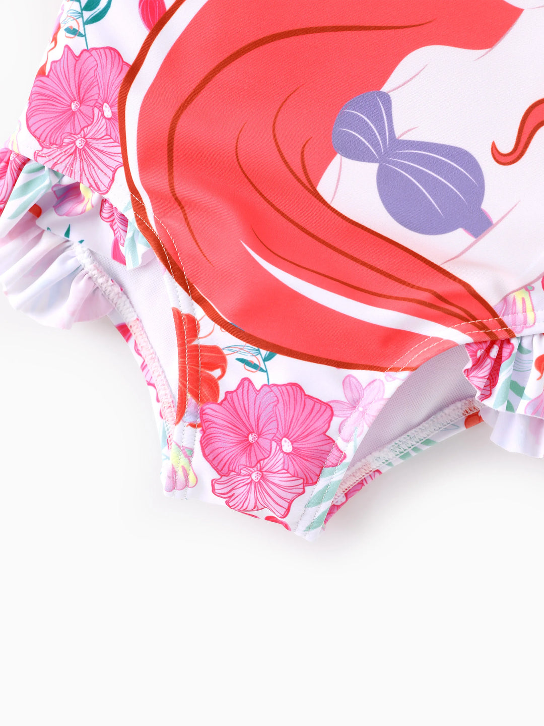 Maillot de bain Disney Princess pour bébé/tout-petit fille Ariel UPF50+ à bretelles nouées et volants Multicolore
