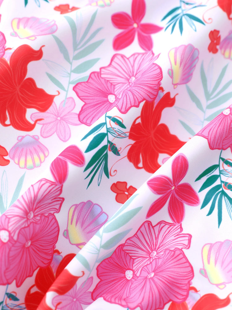 Disney Princess Baby/Toddler Girl 1pc Ariel Bow-tie Straps Ruffled Swimsuit Multi Color