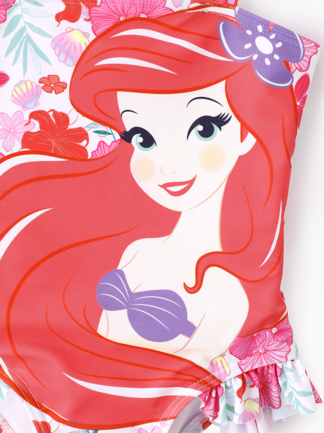 Maillot de bain Disney Princess pour bébé/tout-petit fille Ariel UPF50+ à bretelles nouées et volants Multicolore