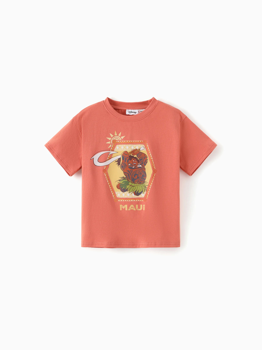 Vestido deportivo a juego para familia Disney Princesa Moana con pantalones cortos incorporados y bolsillos / Camiseta de algodón Naranja
