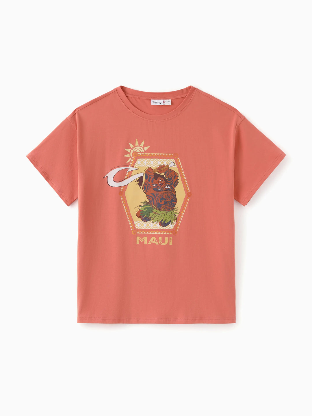 Vestido deportivo a juego para familia Disney Princesa Moana con pantalones cortos incorporados y bolsillos / Camiseta de algodón Naranja
