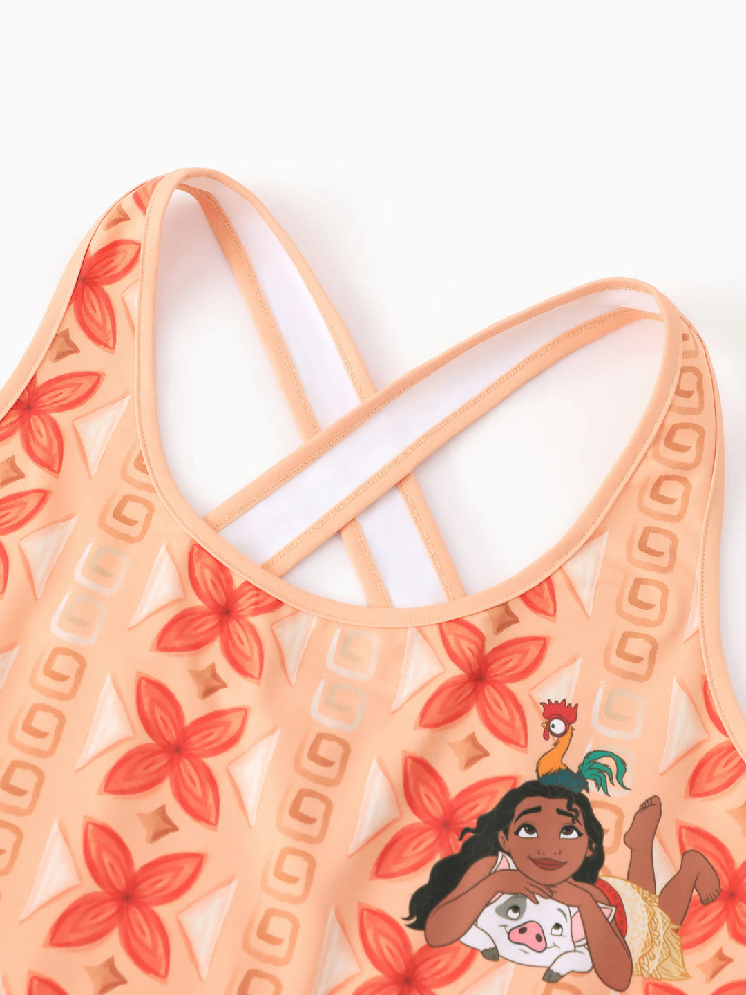 Vestido deportivo a juego para familia Disney Princesa Moana con pantalones cortos incorporados y bolsillos / Camiseta de algodón Naranja