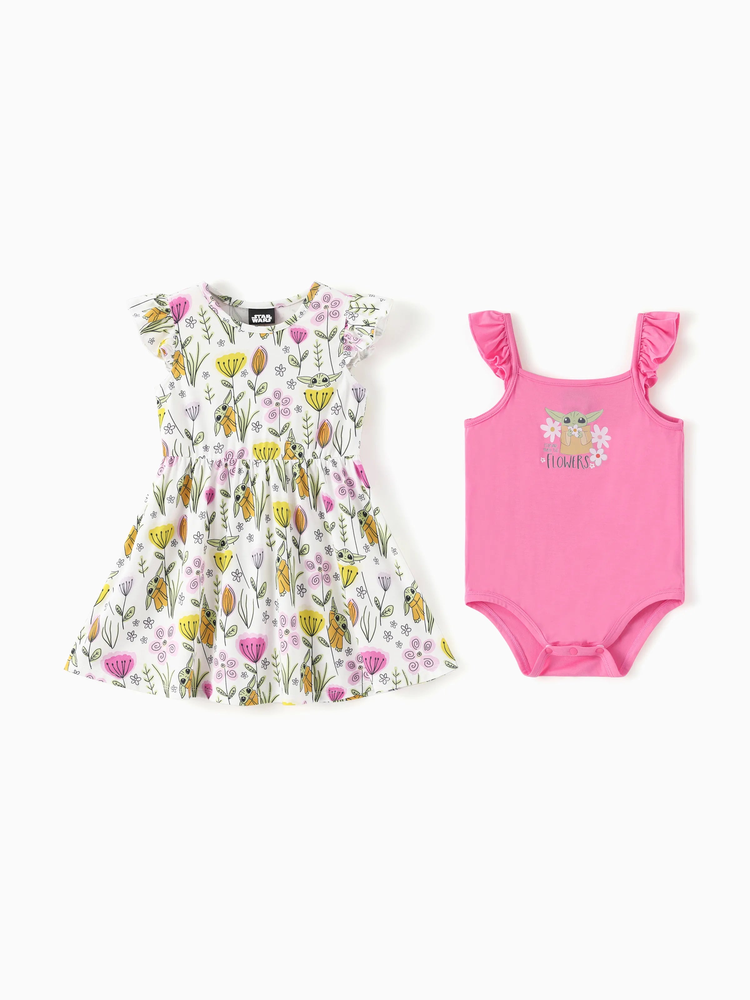 Grogu Smocked Bodysuit Dress (Hot Pink) — The Spring Baby Dress