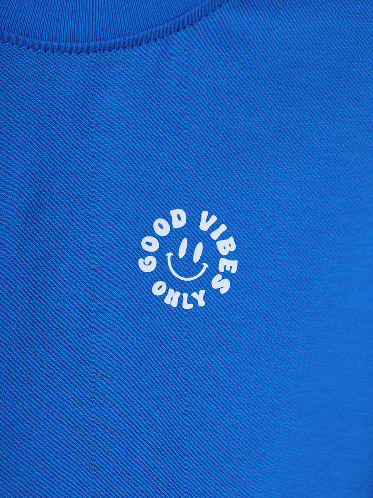 Family Matching Outfits Set Floral Sleeveless Dress or Short-sleeve T-shirt Blue