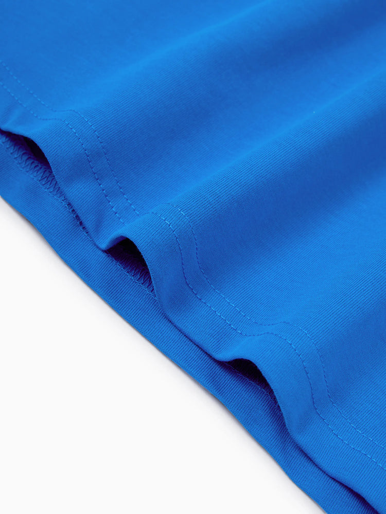 Family Matching Outfits Set Floral Sleeveless Dress or Short-sleeve T-shirt Blue