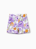 Toddler Boy Floral Print Swim Trunks Set Purple