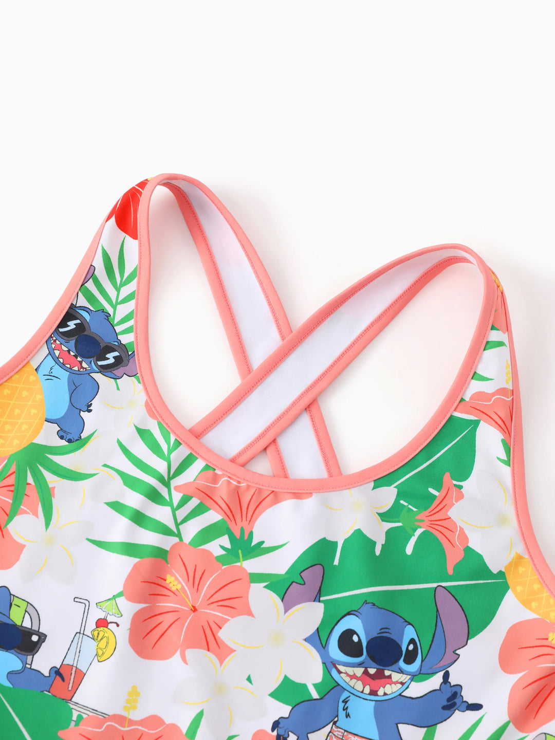 Disney Stitch Matching Family Tropical Floral Sporty Dress with Built-in Shorts & Pockets/ Cotton Top Multi-color