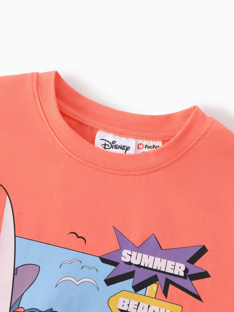 Disney Stitch Matching Family Tropical Floral Sporty Dress/ Cotton Top Multi-color