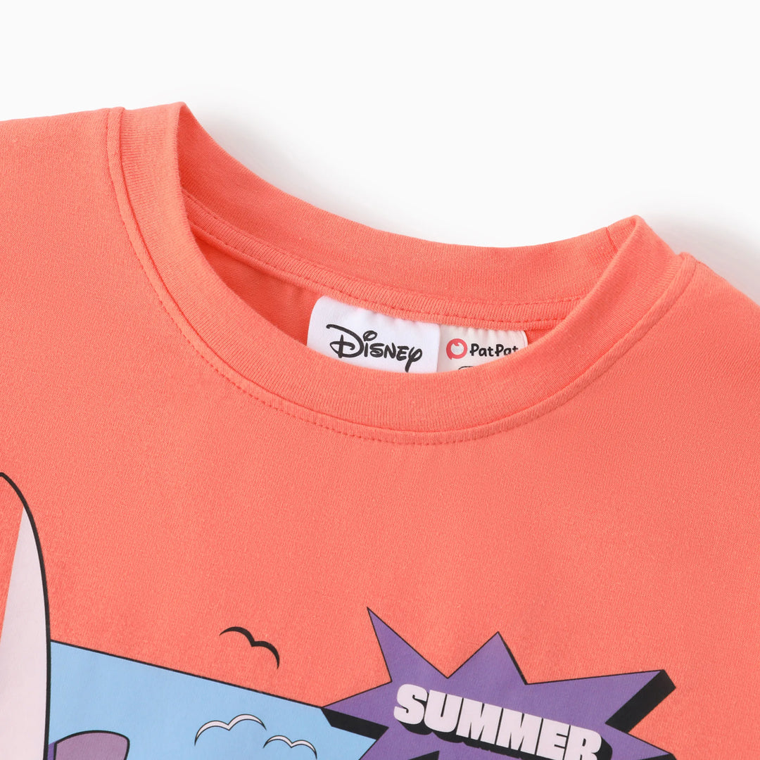 Disney Stitch Matching Family Tropical Floral Sporty Dress with Built-in Shorts & Pockets/ Cotton Top Multi-color