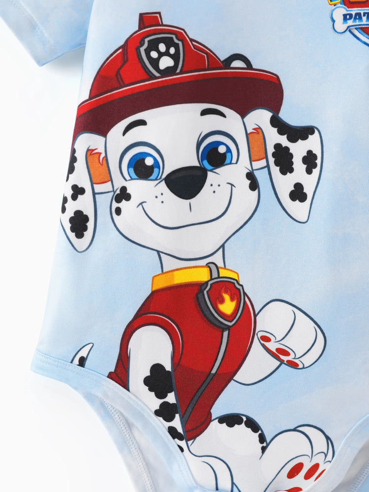 PAW Patrol Daddy & Son Casual Tie-dye Printed Tee Multi-color