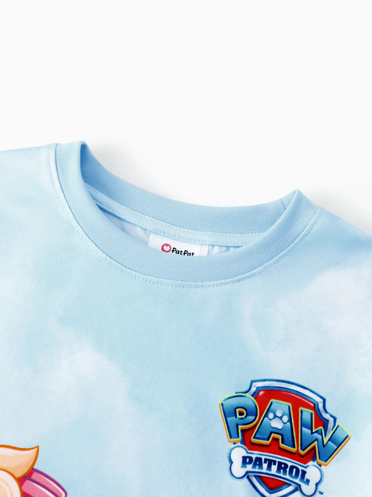 PAW Patrol Daddy & Daughter Casual Tie-dye Printed Tee Multi-color