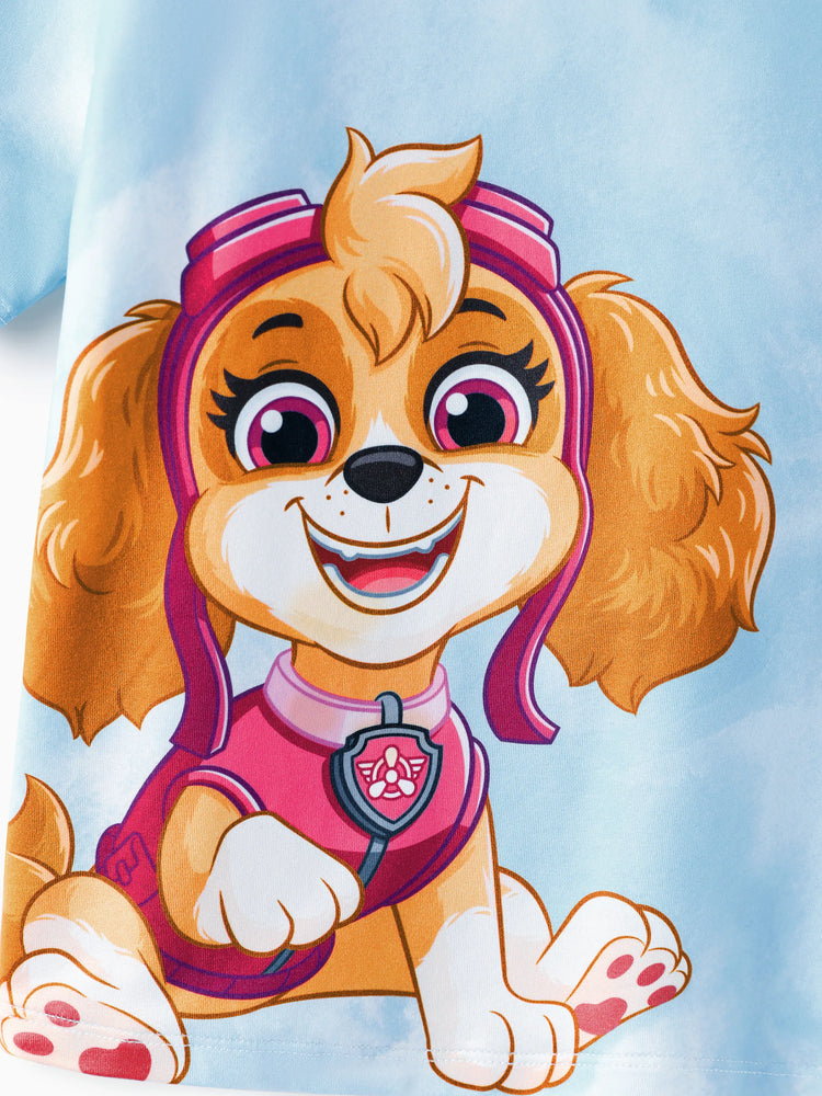 PAW Patrol Daddy & Daughter Casual Tie-dye Printed Tee Multi-color