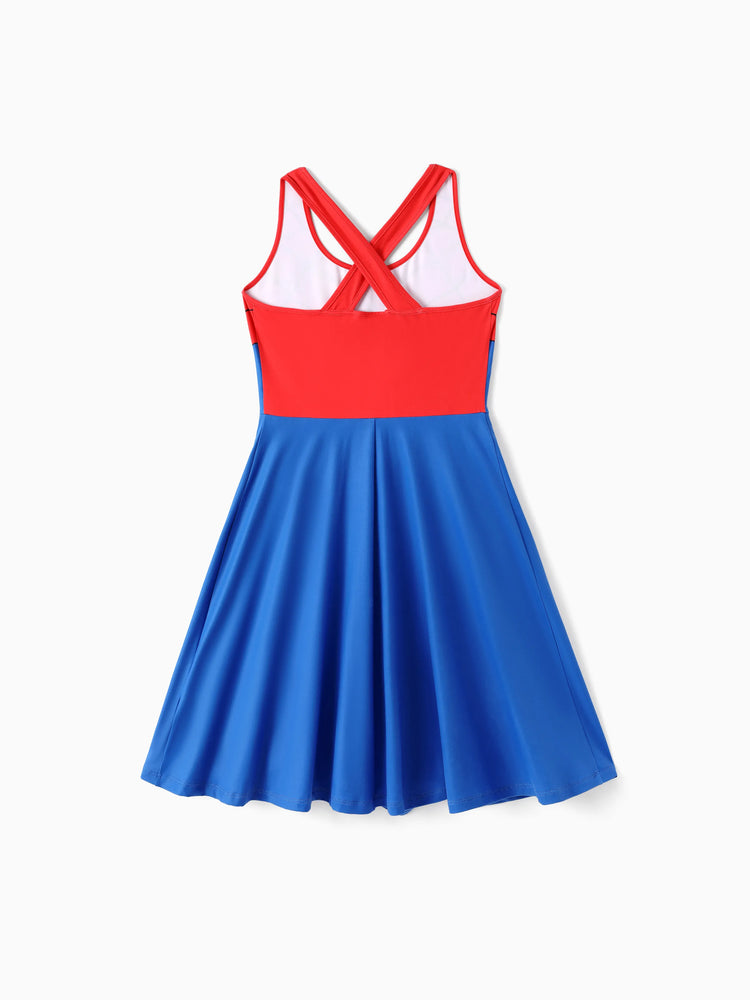 Marvel Family Matching Outfit Spider-Man Cosplay Costume Top/Sleeveless Dress Set Multi-color