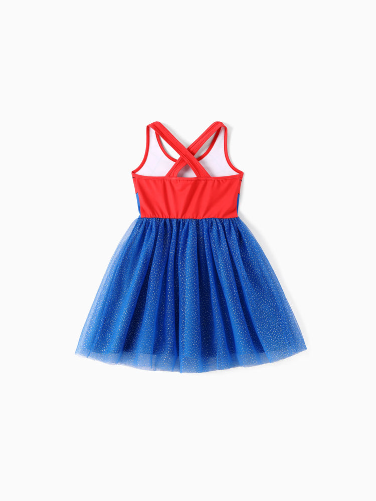 Marvel Family Matching Outfit Spider-Man Cosplay Costume Top/Sleeveless Dress Set Multi-color