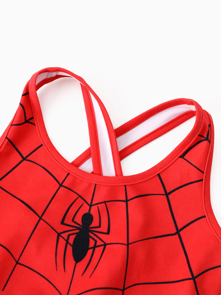 Marvel Family Matching Outfit Spider-Man Cosplay Costume Top/Sleeveless Dress Set Multi-color
