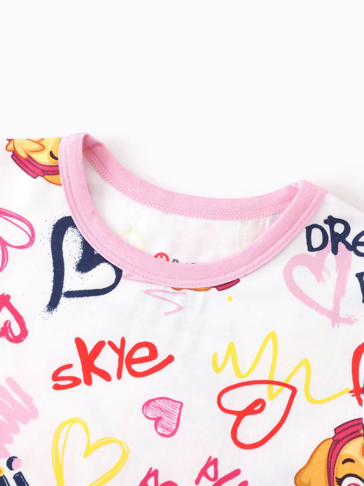 PAW Patrol Toddler Boy Skye Bamboo Allover Print Pajamas Pink