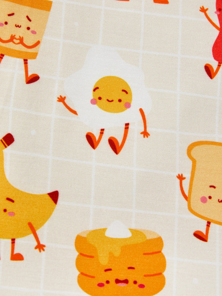 Bamboo Baby Boy/Girl Cartoon Printed 2-Way Zip Onesies Anti Slip Long-sleeve Footie Pale Yellow