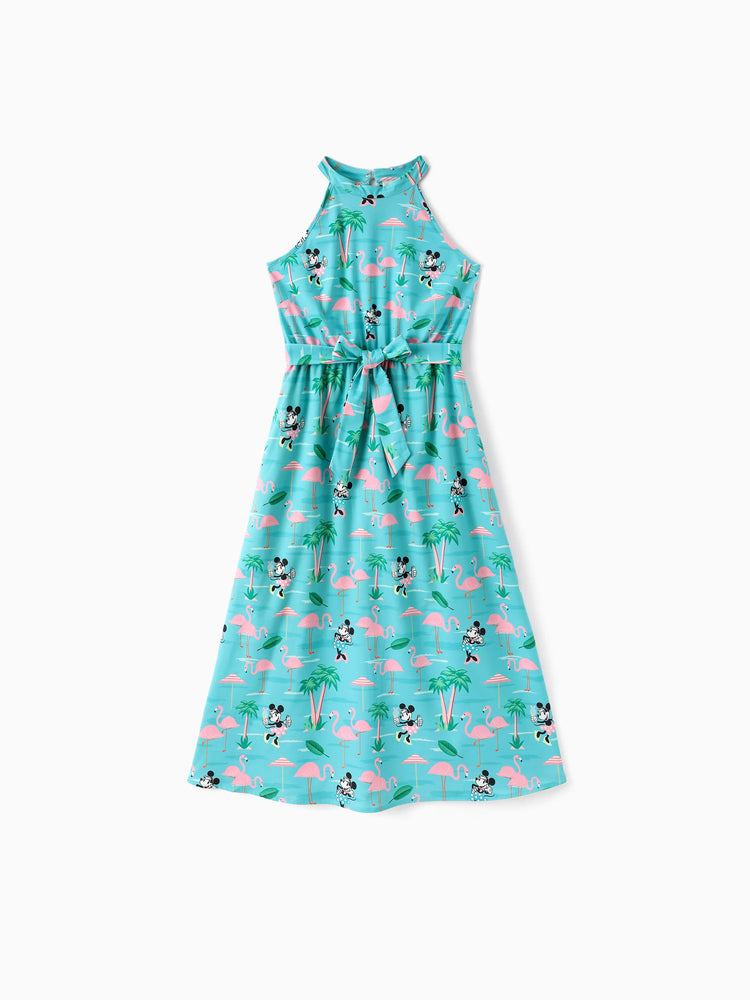 Disney Mickey and Friends Mommy and Me Minnie Mouse Halter Design Dress Mint Green