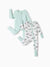 Bamboo Baby Boy/Girl 2-Pack Cute Animal Long Sleeve Romper 2-Way Zip Anti Slip Footie Pale Green